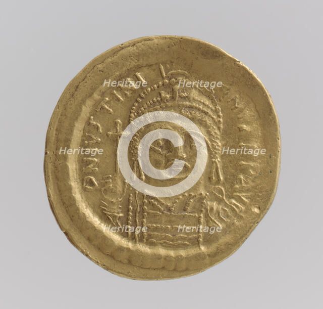 Gold Solidus of Justinian I (527-65), Byzantine, 538-565. Creator: Unknown.