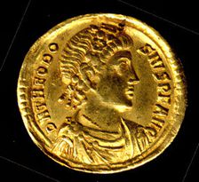 Gold Solidus of Theodosius I (379-95), Byzantine, 379-395. Creator: Unknown