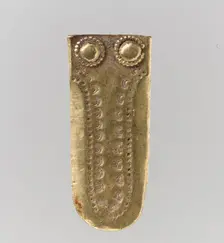 Gold Strap End, Langobardic, ca. 600. Creator: Unknown