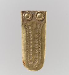 Gold Strap End, Langobardic, ca. 600. Creator: Unknown