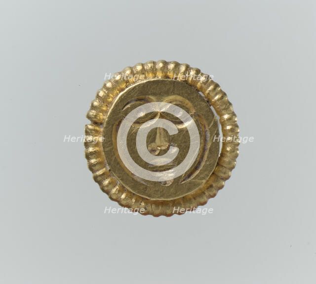 Gold Stud, possibly for a Horse Harness, Langobardic, ca. 600. Creator: Unknown.