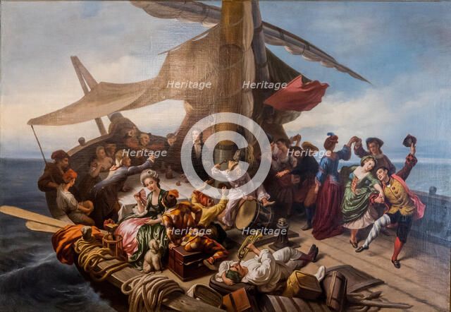 Goldoni fleeing Rimini (La Barca dei Comici), c1855. Creator: Brugnone de Rossi, Casimiro (1818-1876).