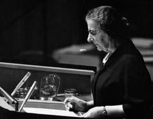Golda Meir (1898-1978), Israeli Prime Minister, 1963. Creator: Unknown