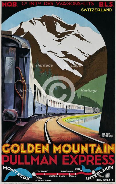 Golden Mountain, Pullman Express (Poster), c. 1930. Creator: Broders, Roger (1883-1953).