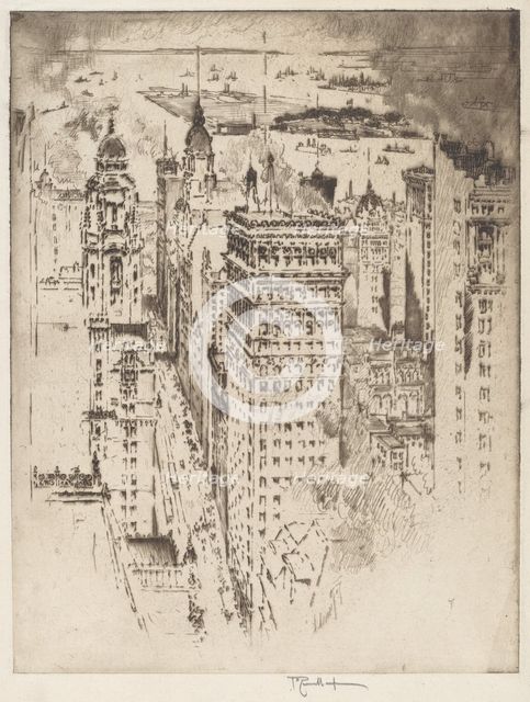 Golden Cornice, No.II, 1915. Creator: Joseph Pennell.