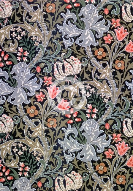 'Golden Lily', wallpaper designed by John Henry Dearle for Morris and Company, 1897. Creator: John Henry Dearle.