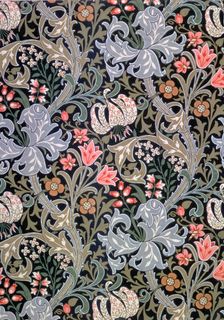 Golden Lily wallpaper designed by John Henry Dearle for Morris and Company, 1897. Creator: John Henry Dearle