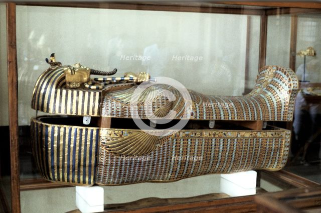 Golden sarcophagus of the Pharoah Tutenkhamen, c1325 BC. Artist: Unknown