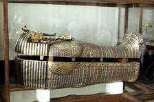 Golden sarcophagus of the Pharoah Tutenkhamen, c1325 BC