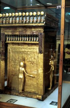 Golden shrine of the Egyptian pharoah Tutankhamun, c1325 BC