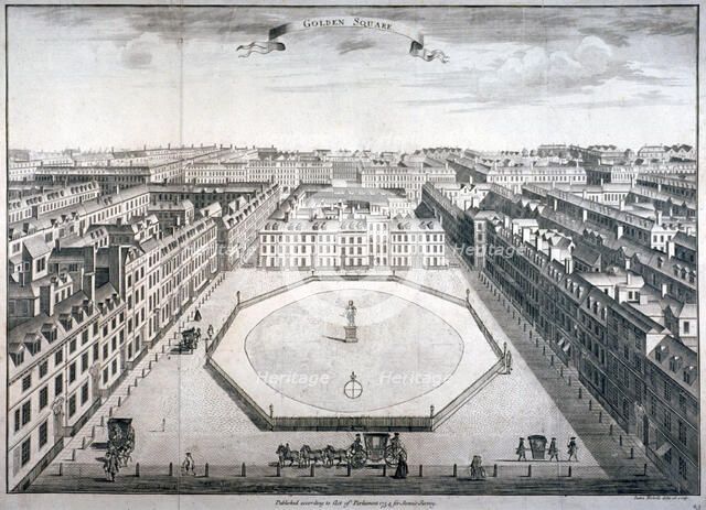 Golden Square, Westminster, London, 1754. Artist: Sutton Nicholls