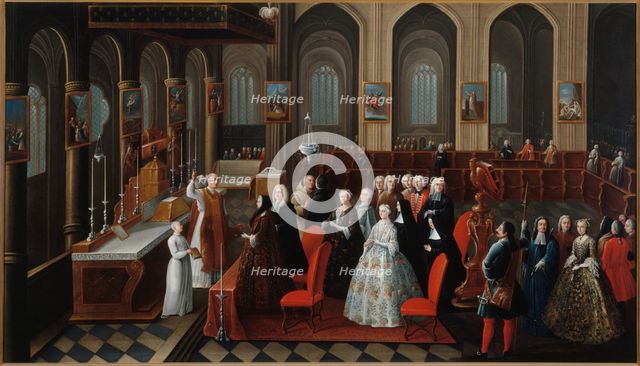 Golden wedding anniversary of Mr. and Mrs. Robinet de Pontagny, 1742. Creator: Rene-Paul Huet.