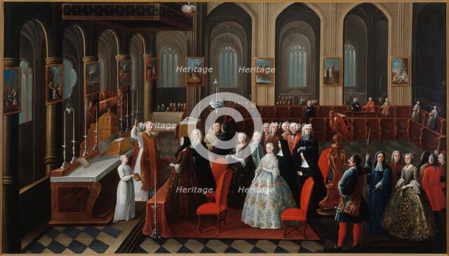 Golden wedding anniversary of Mr. and Mrs. Robinet de Pontagny, 1742. Creator: Rene-Paul Huet.