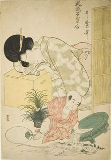 Goldfish, from the series "Elegant Comparison of Little Treasures (Furyu kodakara..., Japan, c. 1802 Creator: Kitagawa Utamaro