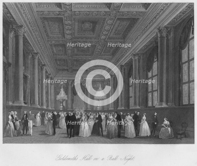 'Goldsmith's Hall on a Ball Night', c1841. Artist: Henry Melville.