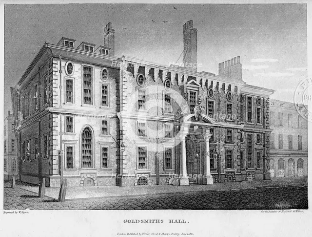 Goldsmiths' Hall, City of London, 1877.Artist: W Angus