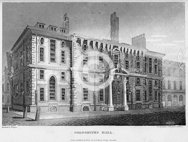 Goldsmiths' Hall, City of London, 1877.Artist: W Angus