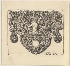 Goldsmiths Ornament with a Young Man Holding a Cornucopia, 1709. Creator: Giovani Battista Grondoni