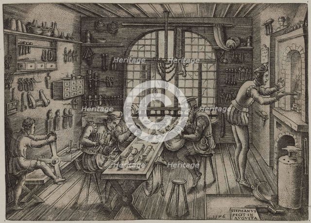 Goldsmith's Shop, 1576. Creator: Delaune, Étienne (1518-1583).