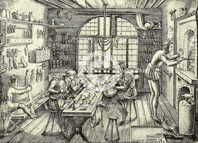 Goldsmith's Shop. Artist: Delaune, Étienne (1518-1583)