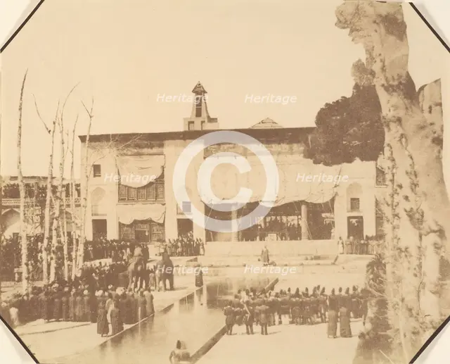 [Golestan, Le Salon et Fete de l'equinode, Teheran, Iran (le Pavillion du Trone)], 1840s-60s. Creator: Possibly by Luigi Pesce.