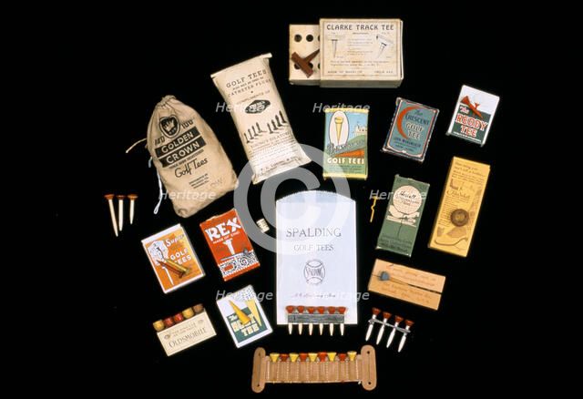 Golf tees, mainly American, 1915-1930. Artist: Unknown