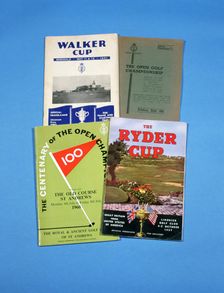 Golf tournament programmes, 1950-61. Creator: Unknown