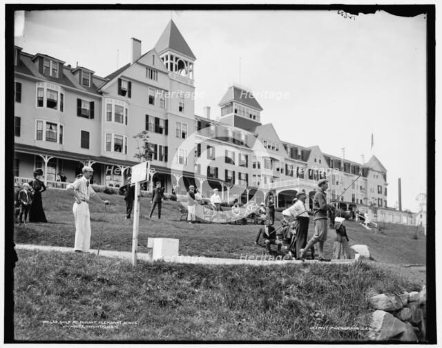 Golf at Mount Pleasant House, White Mountains, between 1890 and 1901. Creator: Unknown.