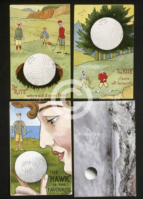 Golf ball postcards, c1920s-1930s. Creator: Unknown.