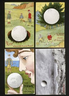 Golf ball postcards, c1920s-1930s. Creator: Unknown