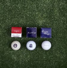 Golf balls bearing signatures of US Presidents, c1969-c1988. Creator: Unknown
