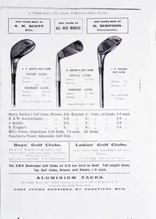 Golf Clubs from a catalogue. Creator: Unknown