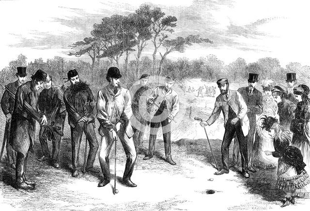 Golf-match on Blackheath, 1870. Creator: Unknown.