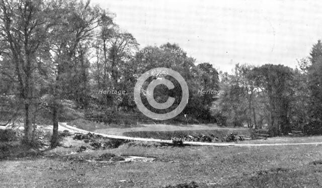 Golf near the scene of Gray's "Elegy": the seventh green of the new Stoke Poges golf course, 1909. Creator: Unknown.