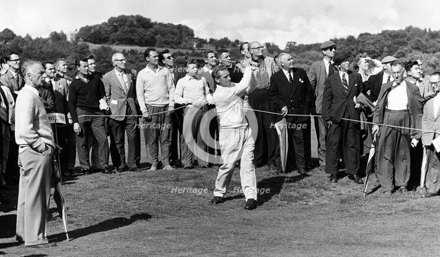 Golfer hitting a drive, 1958-1961. Artist: Laurence Goldman.