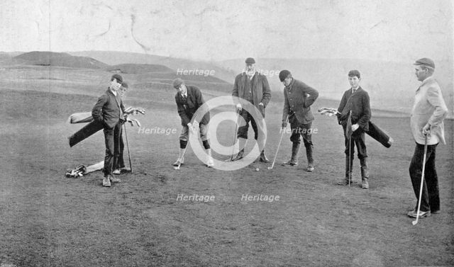 Golfers at The Winchester Golf Links, 1896. Creator: RW Thomas.