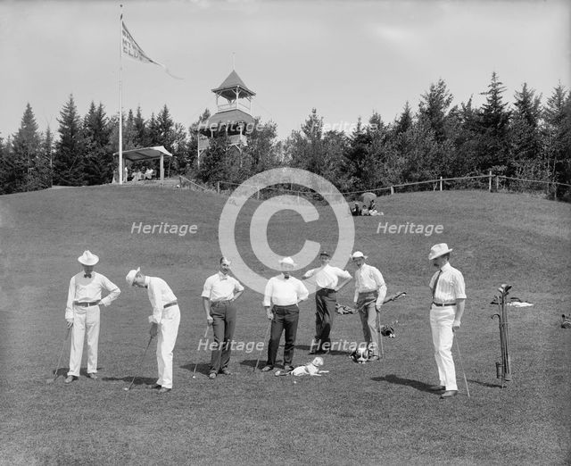 Golfers at White Mountain Golf Club,  New Hampshire, c. 1900.