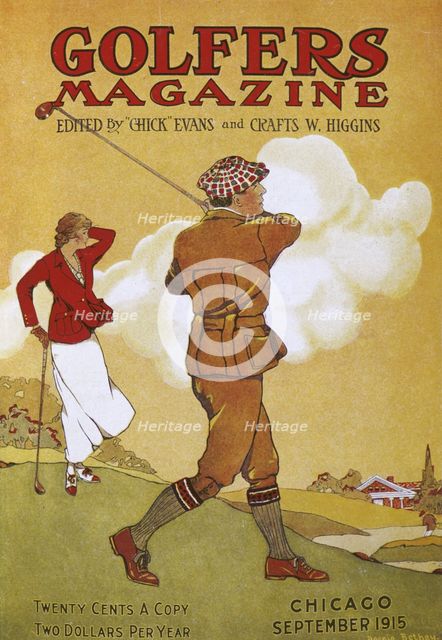 Golfers Magazine cover, September 1915. Creator: Unknown.