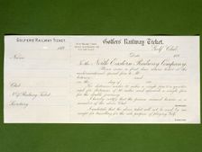 Golfers Railway Ticket, for North-Eastern Railway, Britain, c1890s. Creator: Unknown