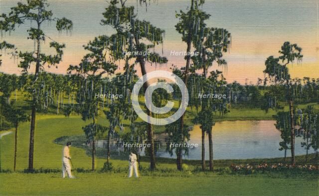'Golfing, a year round sport in Florida', c1939. Artist: Unknown.