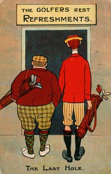 Golfing cartoon, 1920s. Creator: Unknown