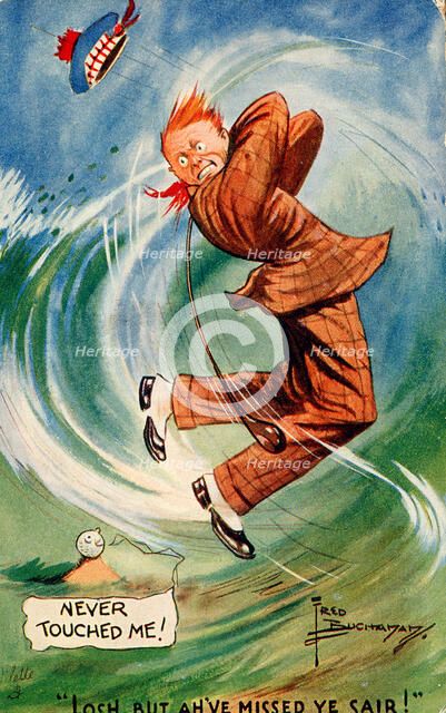 Golfing cartoon, c1910s. Artist: Unknown