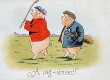 Golfing cartoon, c1910s. Creator: Unknown
