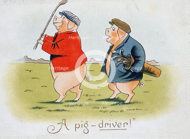 Golfing cartoon, c1910s. Creator: Unknown.