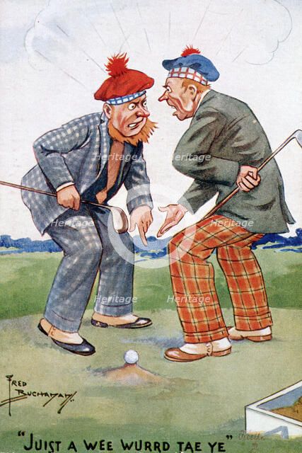 Golfing cartoon, c1920s. Artist: Fred Buchanan