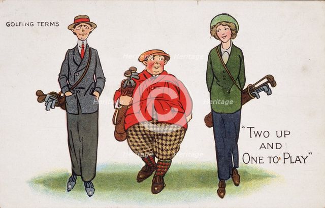 Golfing cartoon, c1920s. Artist: Unknown