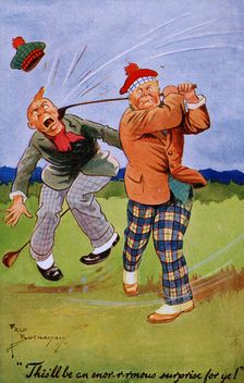Golfing cartoon, c1920s