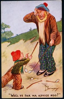 Golfing cartoon, c1920s