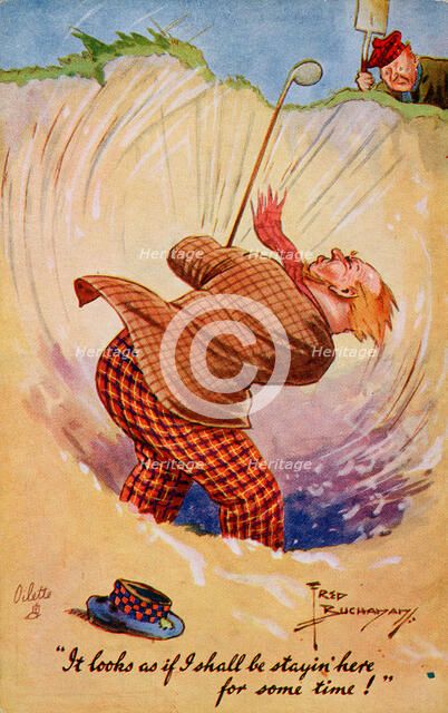 Golfing cartoon, c1920s. Artist: Unknown