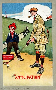 Golfing cartoon, c1920s